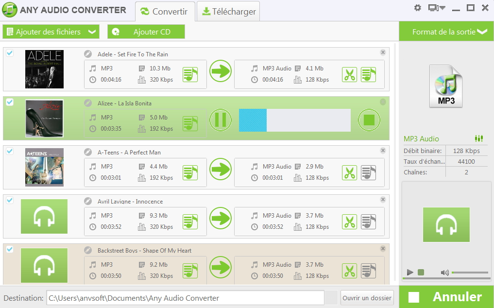 convertisseur audio gratuit, M4A en MP3, APE en MP3, AVI en MP3