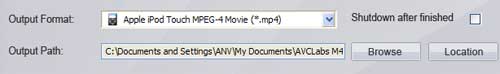 choose output format and output path