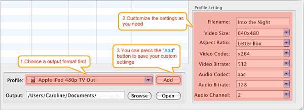customize video settings
