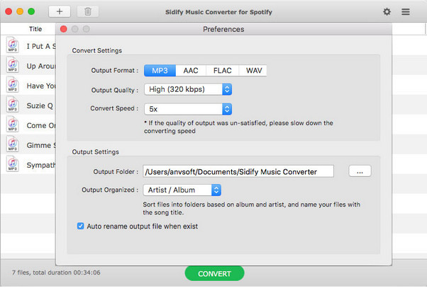 choose output format