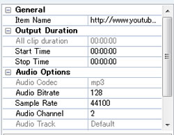 Set output audio parameters