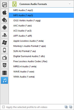 Choose OGG to MP3 Format