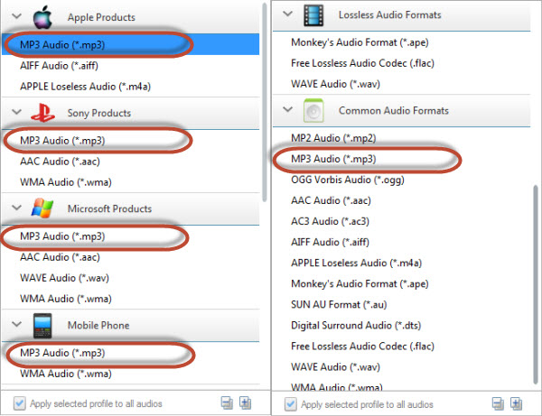 Preset Video Output to MP3