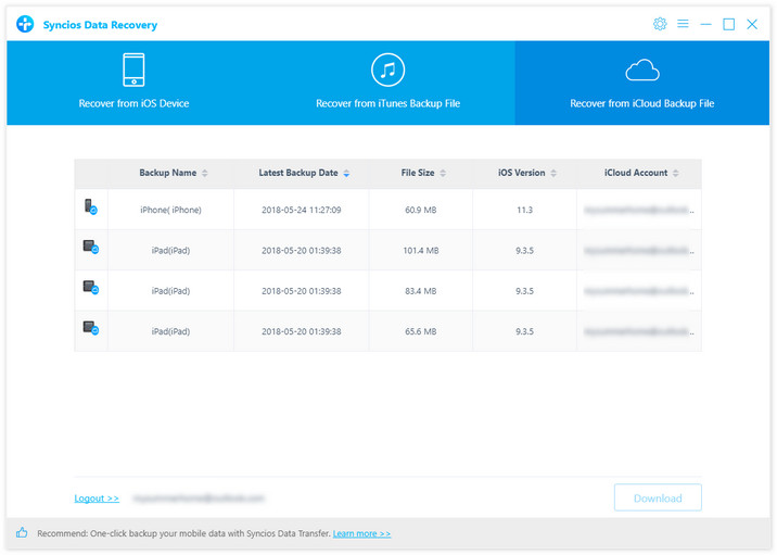 recover lost data from iCloud backup files