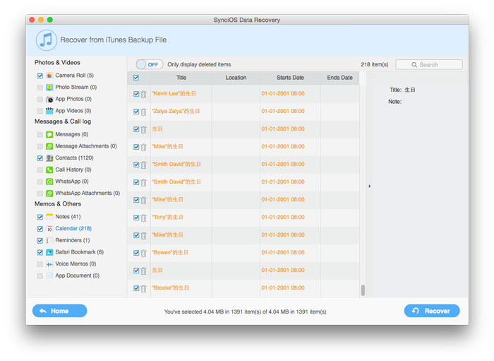 recover lost data to mac or device