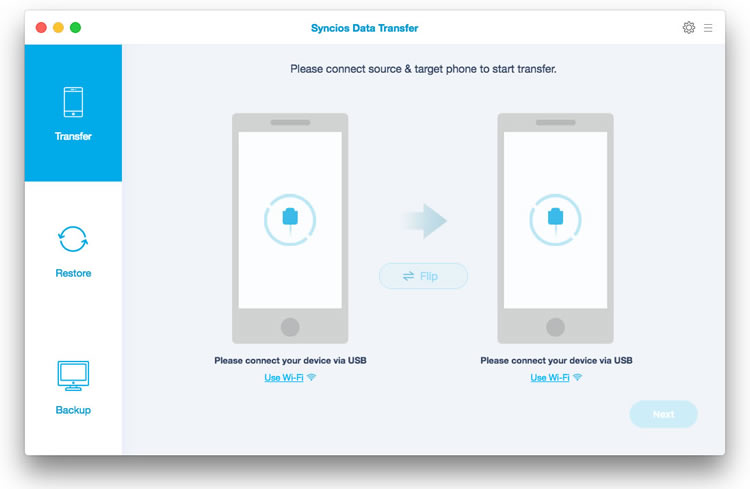 SynciOS Data Transfer for mac homepage