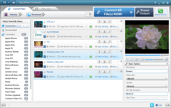 interface of free video converter