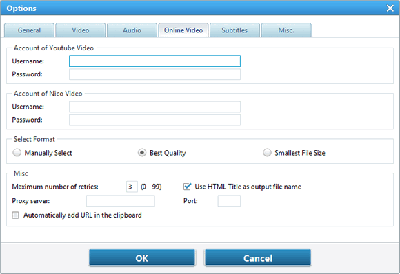 set up online video option