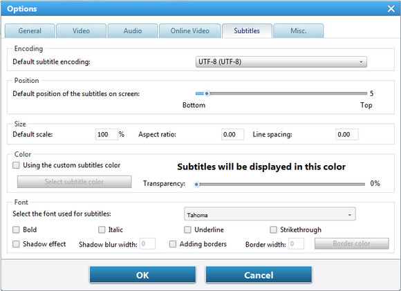 set up subtitles option