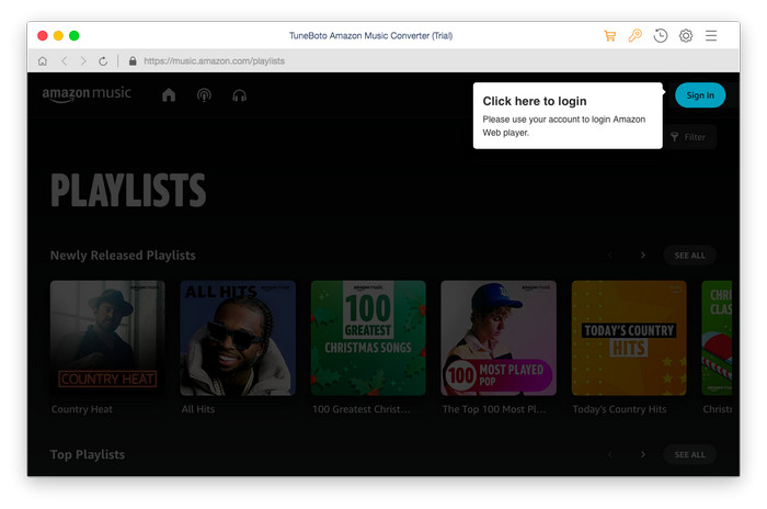 sign in amazon music converter