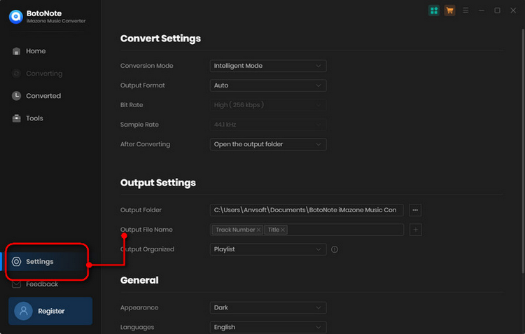 choose output format