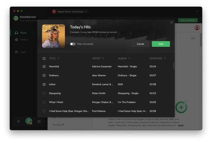 Add music