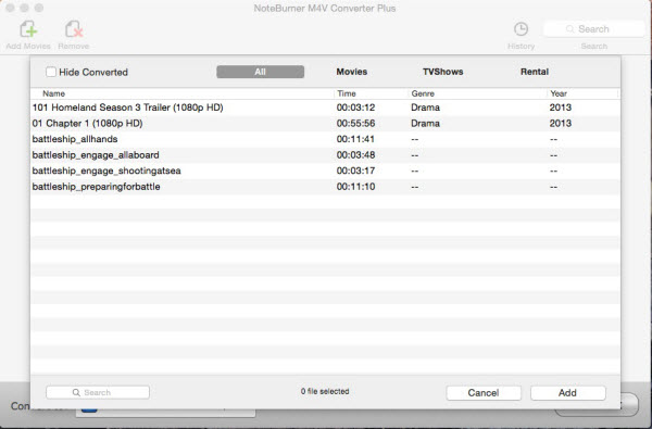 Tech spec of noteburner m4v converter plus for mac