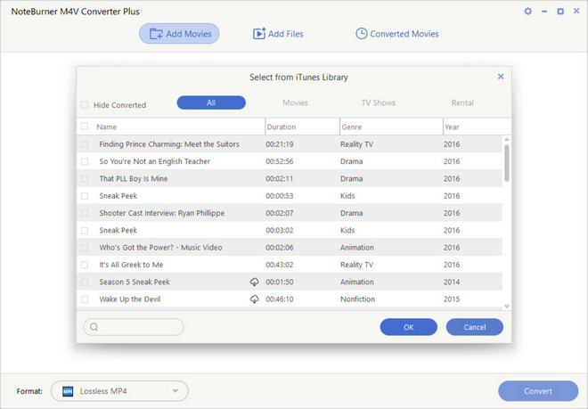Add iTunes M4V files to the M4V Converter for Windows