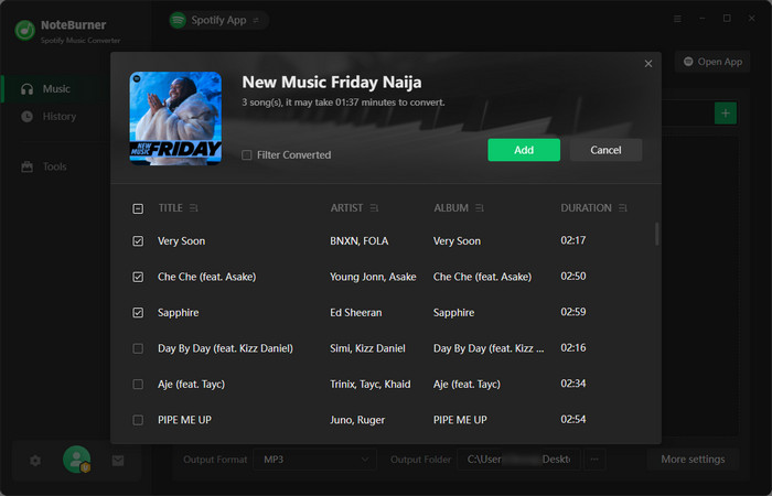 Add Spotify music