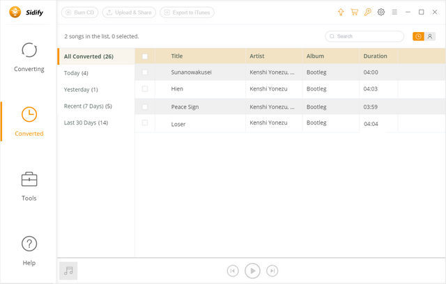 Converting Spotify music